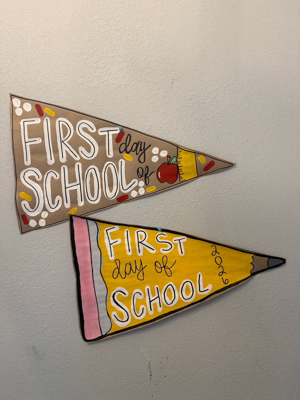 First Day of School Pennant | Back to School Photo Prop & Keepsake | Hand-Painted