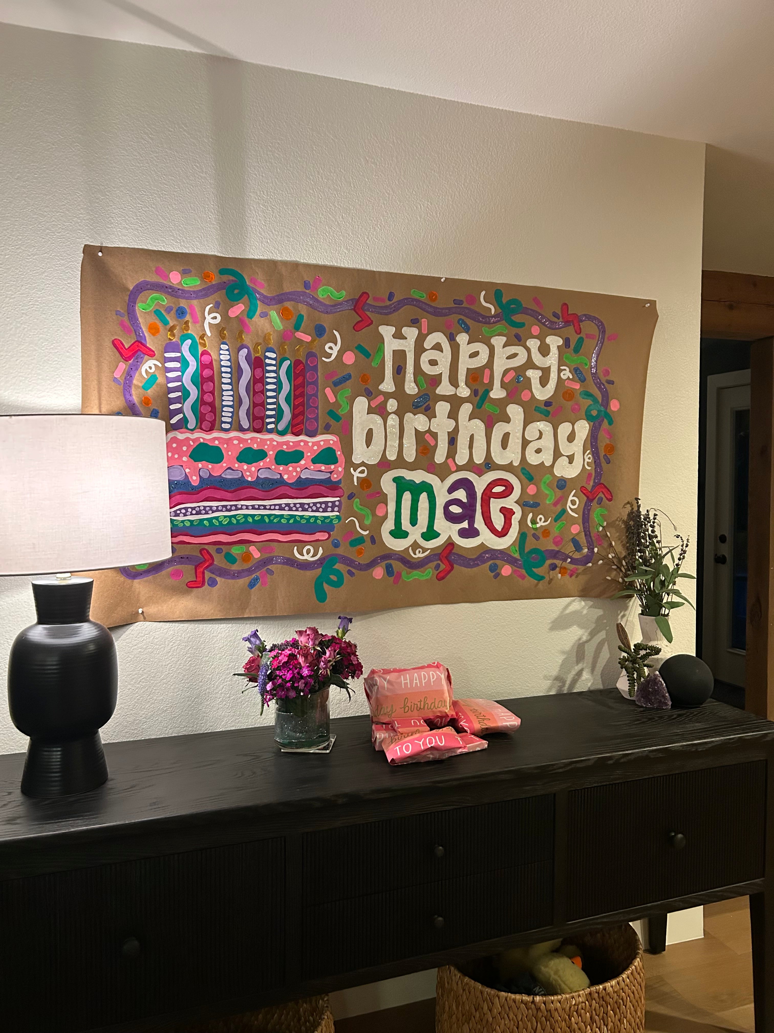Custom, Hand Painted  Kraft Paper Banners for Parties & Events