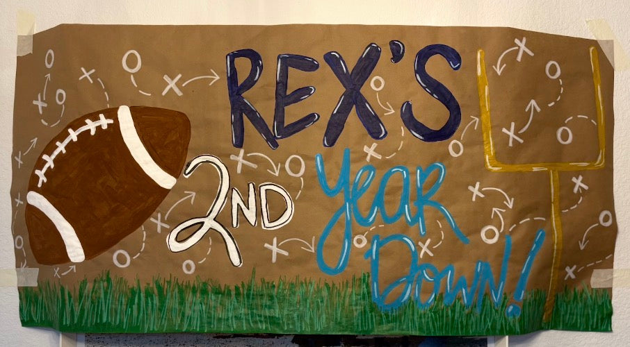 Custom, Hand Painted  Kraft Paper Banners for Parties & Events