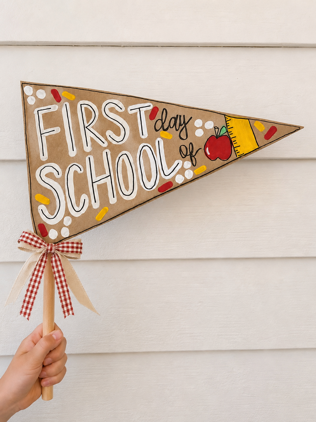 First Day of School Pennant | Back to School Photo Prop & Keepsake | Hand-Painted