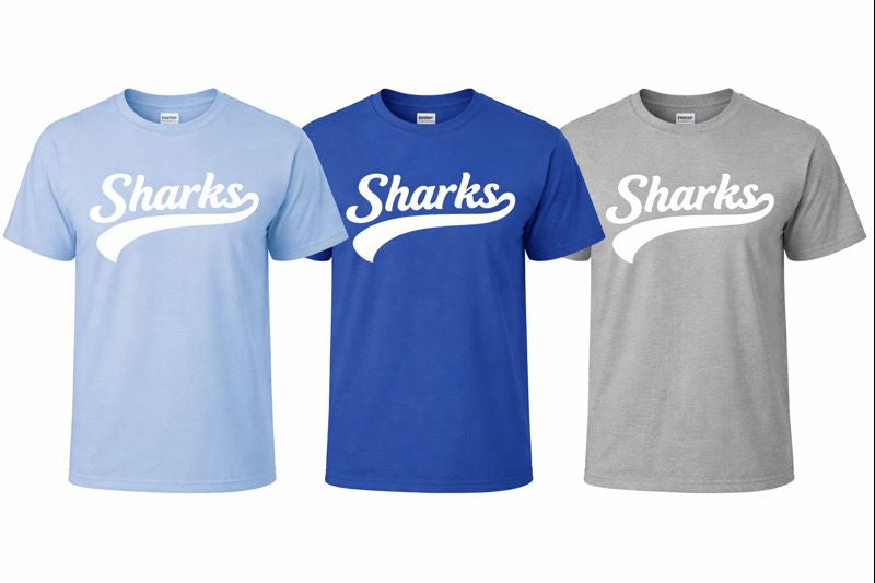 Sharks Swirl Adult  T-Shirt - 3 Colors