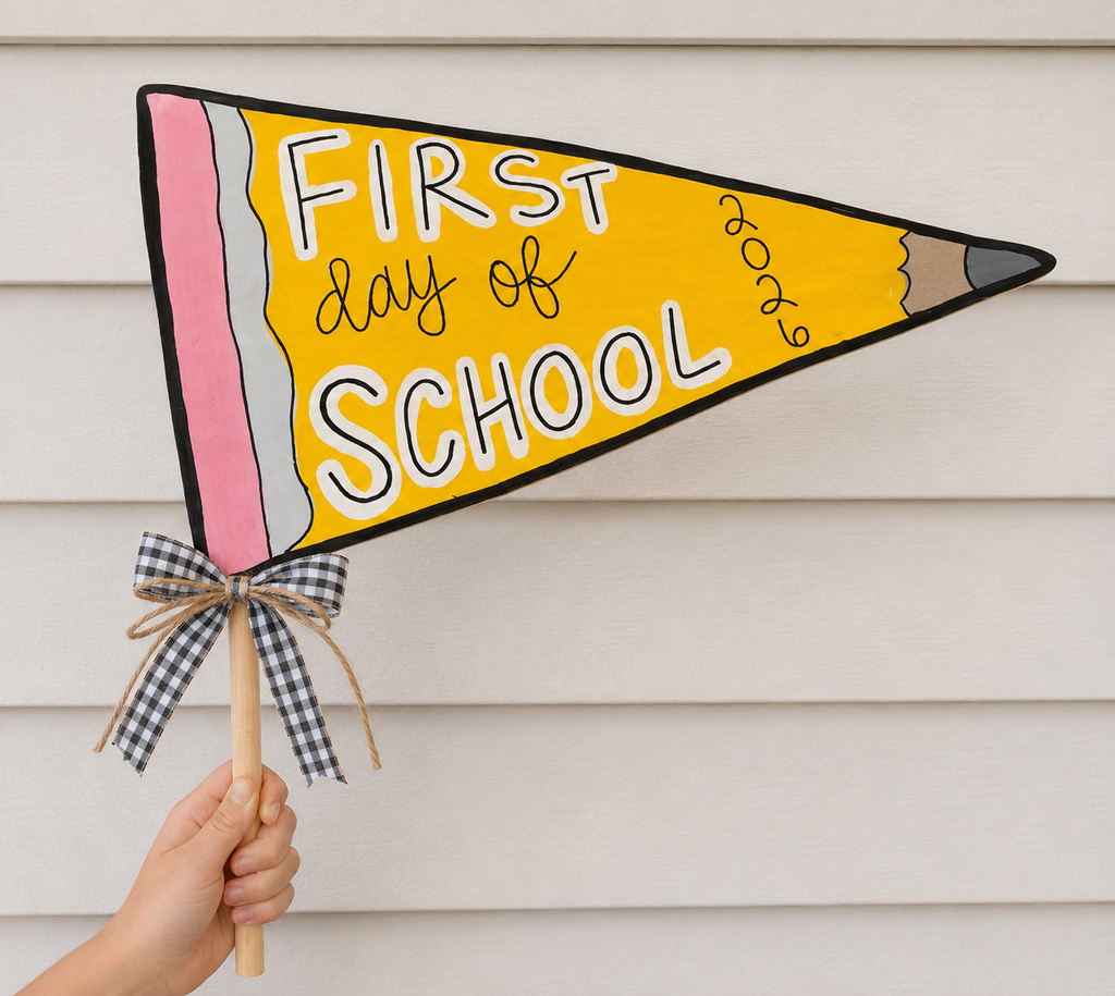 First Day of School Pennant | Back to School Photo Prop & Keepsake | Hand-Painted