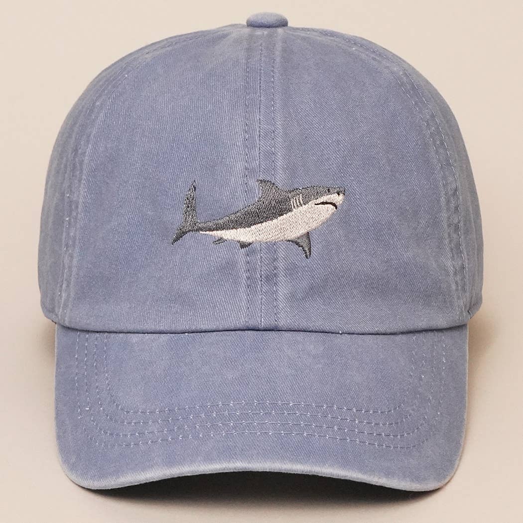 Shark Embroidered Baseball Cap Hat
